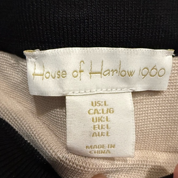House of Harlow 1960 Cream w/ Black Band Pencil Skirt size L - Picture 2 of 6